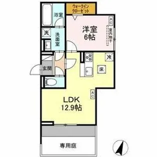 ビスタレイルウェイ八田【1階】の間取り