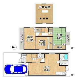 京都府京都市北区紫竹下梅ノ木町【一戸建】の間取り