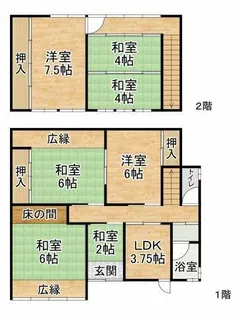 京都府京都市北区小山東花池町【一戸建】の間取り