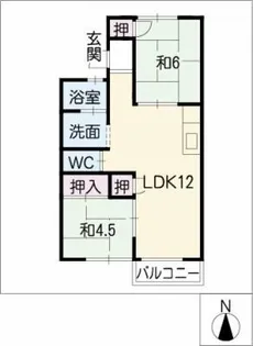 パークサイド狩宿【1階】の間取り