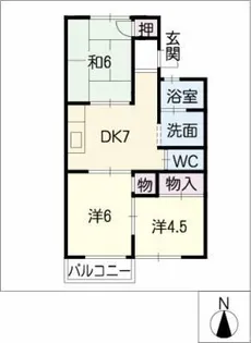 パークサイド狩宿【1階】の間取り