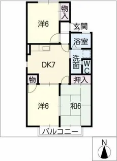 イーストアヴェニューD棟【2階】の間取り