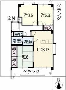 ホリホックマンション滝ノ水【1階】の間取り