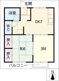 ハラマキハイツF棟【2階】の間取り