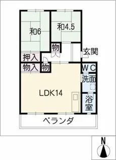 ハイツ長野F棟【1階】の間取り