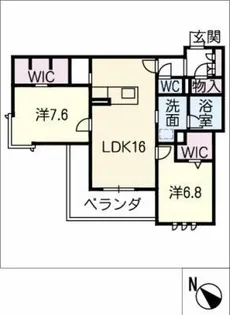 ロンドヴェルチュ川名【3階】の間取り