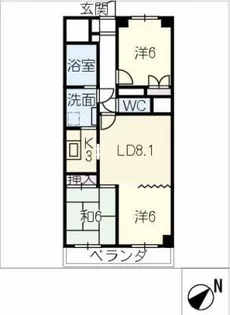 杁中スカイタウンA棟1004号【10階】の間取り