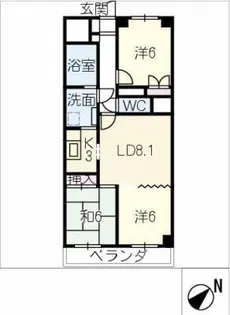 杁中スカイタウンA棟1004号【10階】の間取り