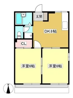 ハミングコリドール B棟【101号室】の間取り