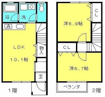 ミモザMI【202号室】の間取り