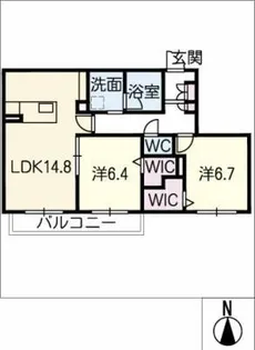 レフィシア黒沢台【1階】の間取り