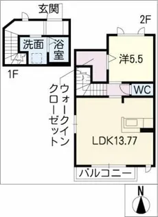 Maison晴香&明日香【2階】の間取り