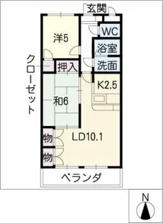 ラフィネ木曽川【3階】の間取り