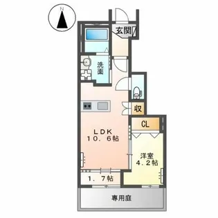 仮)あま市新居屋大日南アパート【1階】の間取り