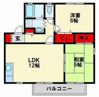 セジュール相坂 A棟【202号室】の間取り