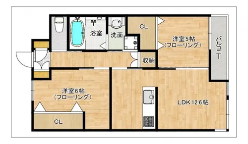 サンライズ小田部【303号室】の間取り