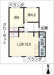 セレストビル内池【4階】の間取り