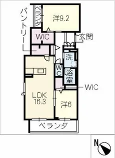 SHAMAISON HILLS白壁【2階】の間取り