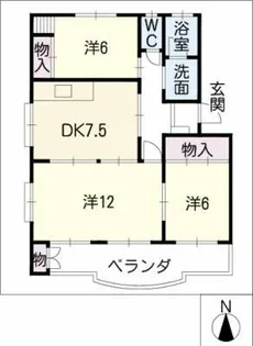 宮ハイツ【1階】の間取り
