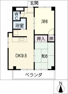 サンセット55【1階】の間取り