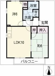 新溝ハイツ【1階】の間取り