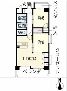 ヒルズ山ノ神【2階】の間取り