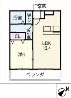カーサノーバ南山A【1階】の間取り