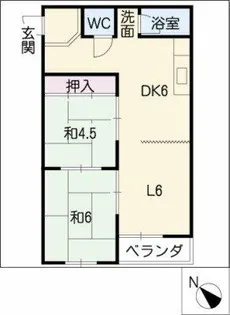 ユタカマンション【20E号室】の間取り