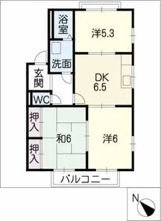 サンフレッシュE棟【2階】の間取り