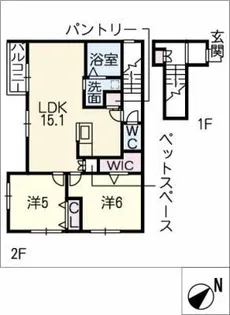 メゾン吉山 南棟【2階】の間取り