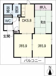 ディアス赤石【2階】の間取り