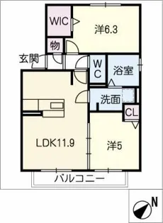 リアンⅡ【1階】の間取り