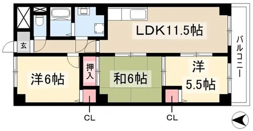 プリミエール祖父江【402号室】の間取り