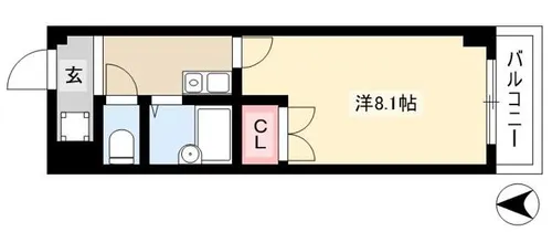 レナジア名古屋芸大前【3階】の間取り
