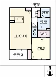 レジデンス春日庭園【1階】の間取り