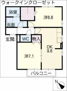 パークハイムNAGARE【1階】の間取り