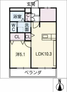 レジデンス八竜【0102号室】の間取り