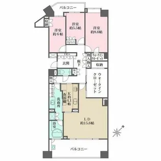 フォレスト東山パークハウスD棟【407号室】の間取り