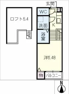 エムズコート妙音通【2階】の間取り