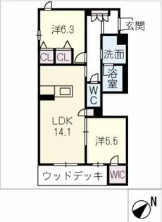 ヒューゲル【1階】の間取り
