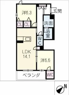 ヒューゲル【3階】の間取り