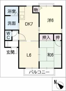 バハイ梅坪【1階】の間取り