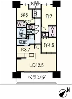 パークホームズ日進ゲートマーク 902号室【9階】の間取り