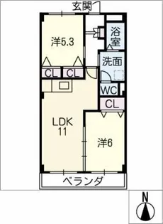 シャトー原市【1階】の間取り
