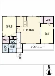 ヴァンベール社台【1階】の間取り