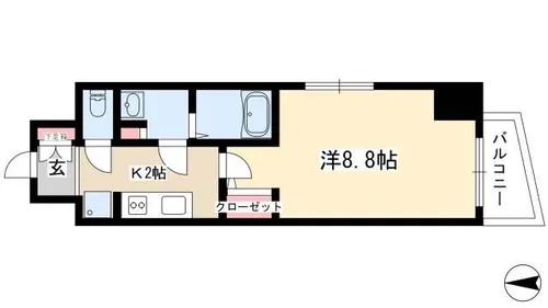 エルスタンザ徳川【704号室】の間取り
