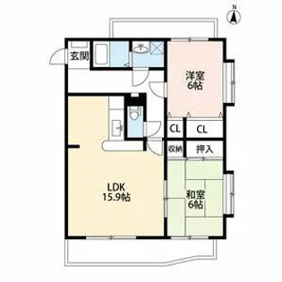 ヴェルデ・ヒルズ【201号室】の間取り