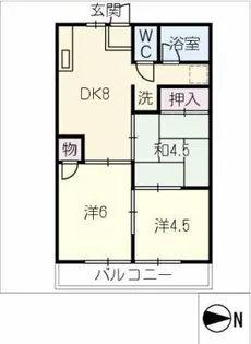 サンハイツ外堀【2階】の間取り
