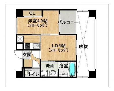 リアンシエルブルー香椎宮前【403号室】の間取り