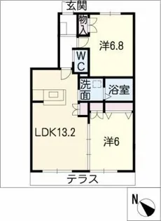 メゾンドやまなし【1階】の間取り